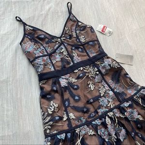 Floral Navy Blue Appliqué Dress 💙